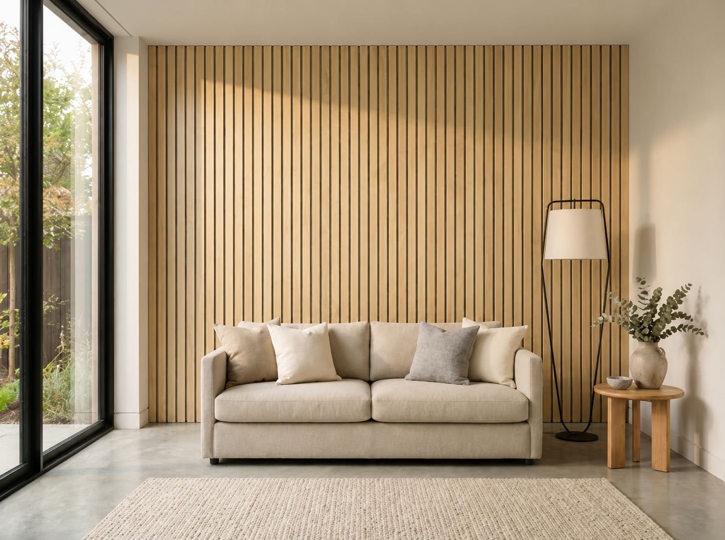 Premium Walnut Acoustic Slat Wall Panel XL 270 × 110 cm