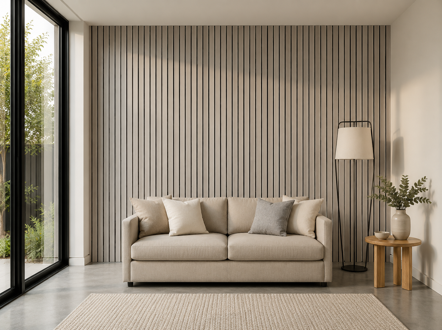 Premium Walnut Acoustic Slat Wall Panel XL 270 × 110 cm