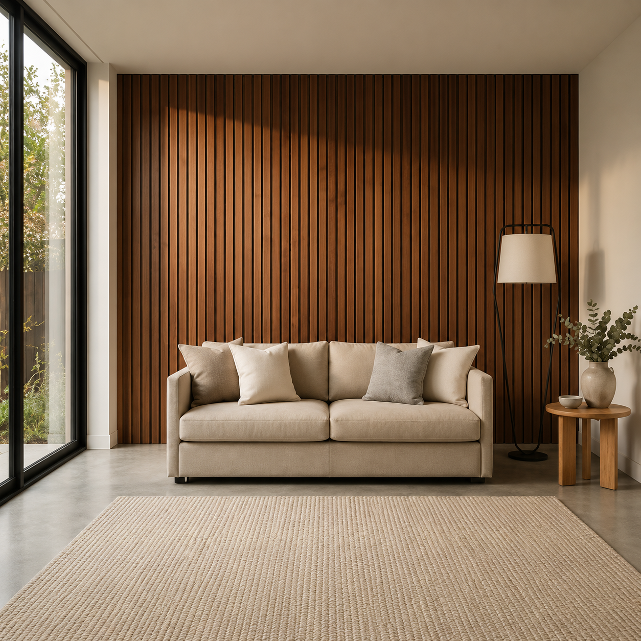 Premium Walnut Acoustic Slat Wall Panel XL 270 × 110 cm