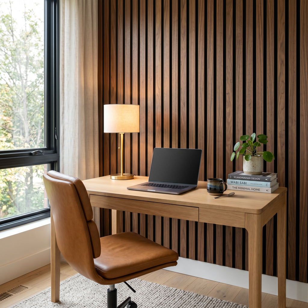 Premium Walnut Acoustic Slat Wall Panel XL 270 × 110 cm